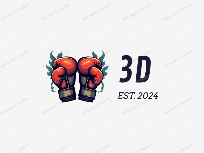 a modern design featuring colorful 3D boxing gloves and dynamic action silhouettes, combined with a clean background.