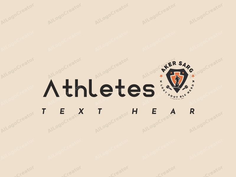 modern design features a stylized athlete in motion, elements of competition, symbols of friendship, and a beverage motif combined with a clean background.