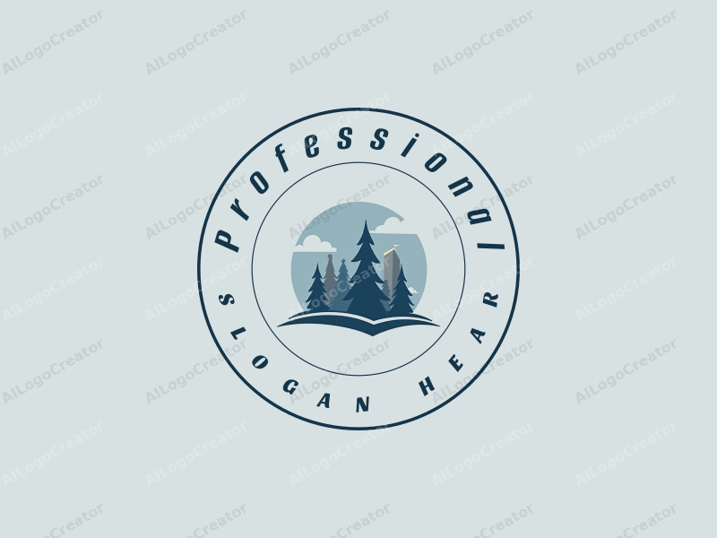 a modern design featuring stylized trees and buildings, representing professionalism and certification, combined with a clean background in blue and gray tones.