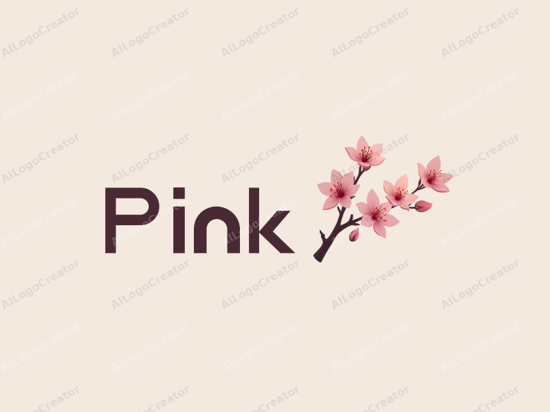 minimalist design features delicate cherry blossoms with soft pink petals and radiant light beams, combined with a clean background.