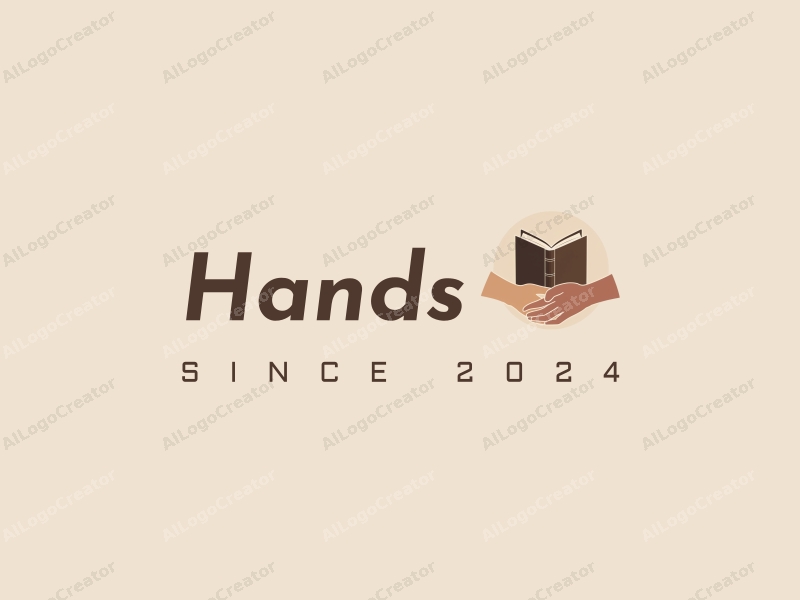 a modern design featuring hands gripping a book and hands holding, with a clean background and a focus on skin tone, emphasizing simplicity and harmony.