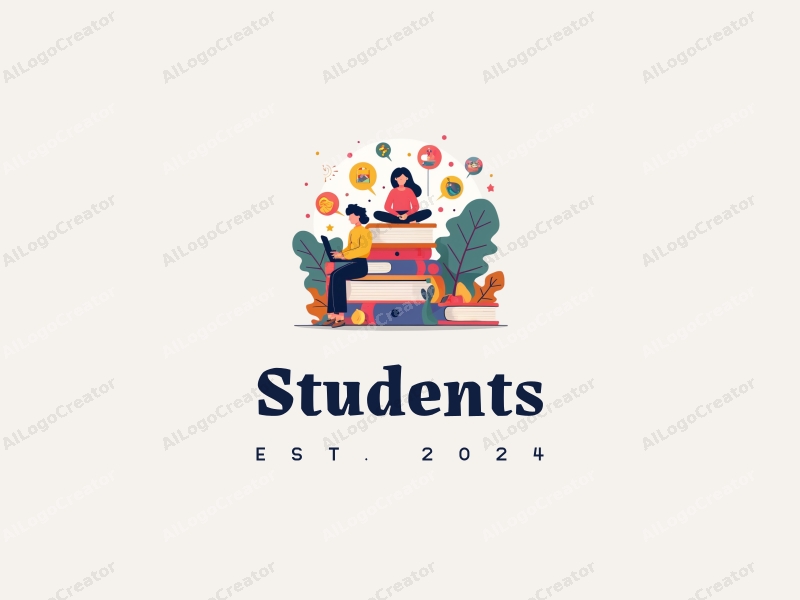 playful design features vibrant colors, stylized students and school elements, books, and computers, combined with a clean and harmonious background.