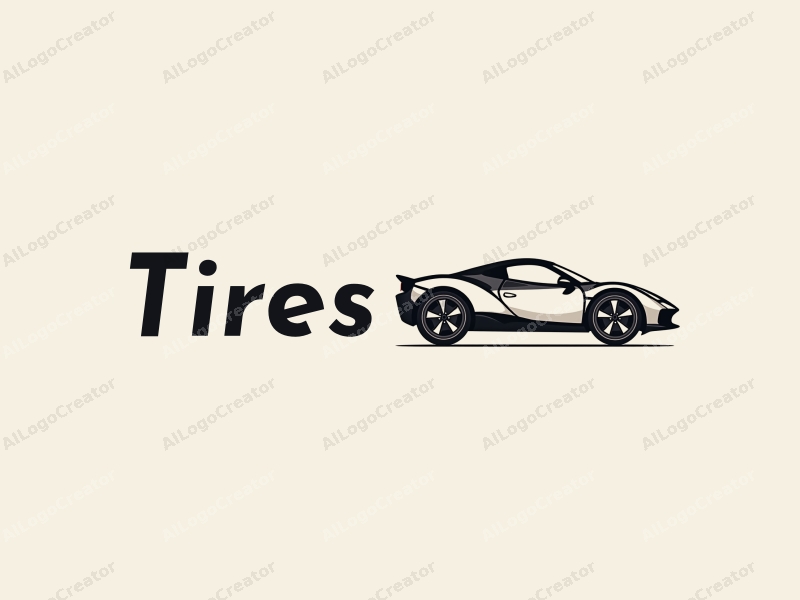 a modern design featuring a stylized car silhouette, overlapping tires and wheels, combined with a clean background.