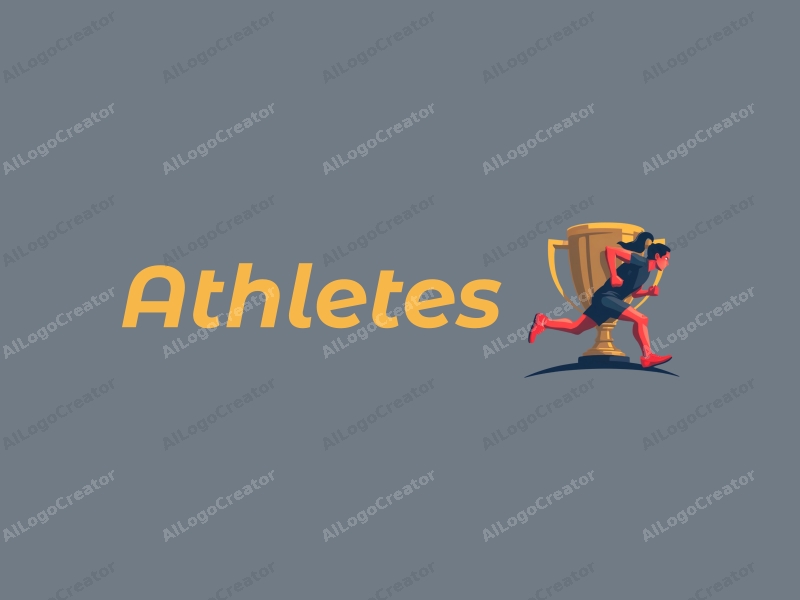 modern design features a dynamic runner silhouette, a stylized trophy, and a clean background combined with a harmonious composition.