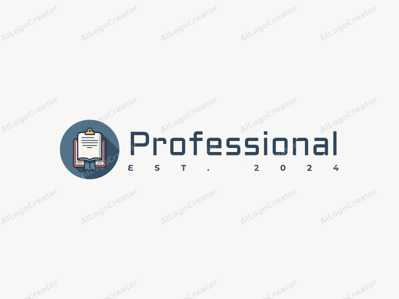 modern design features a stylized book and certificate, representing professionalism and certification, combined with a clean background in blue and gray tones.