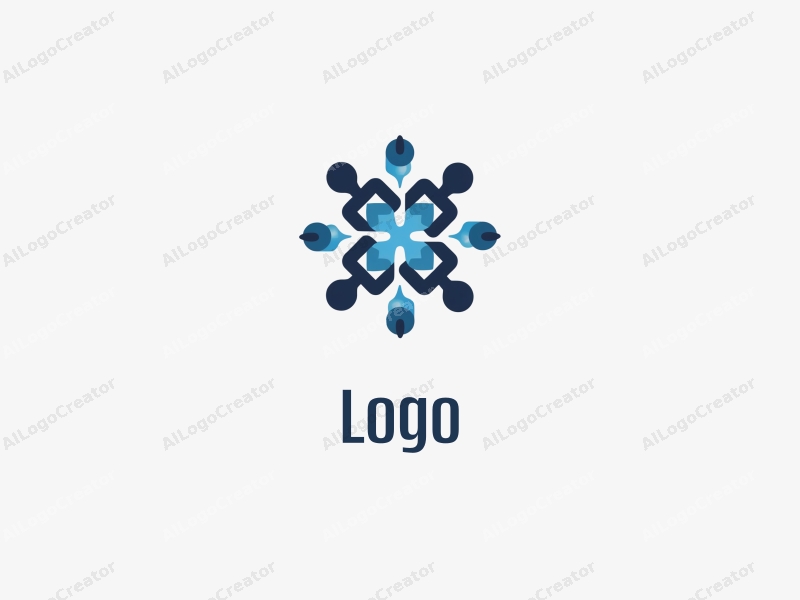 a modern design featuring abstract shapes representing innovation and space, combined with a clean background in blue and black colors, emphasizing simplicity and creativity.