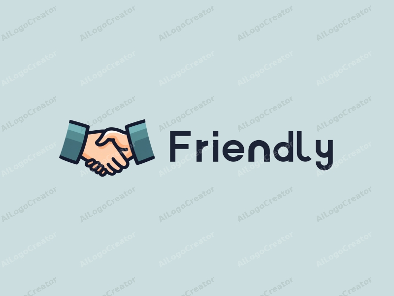 playful design features a stylized book and a handshake, combined with a clean background, emphasizing friendship and community in an educational and social context.