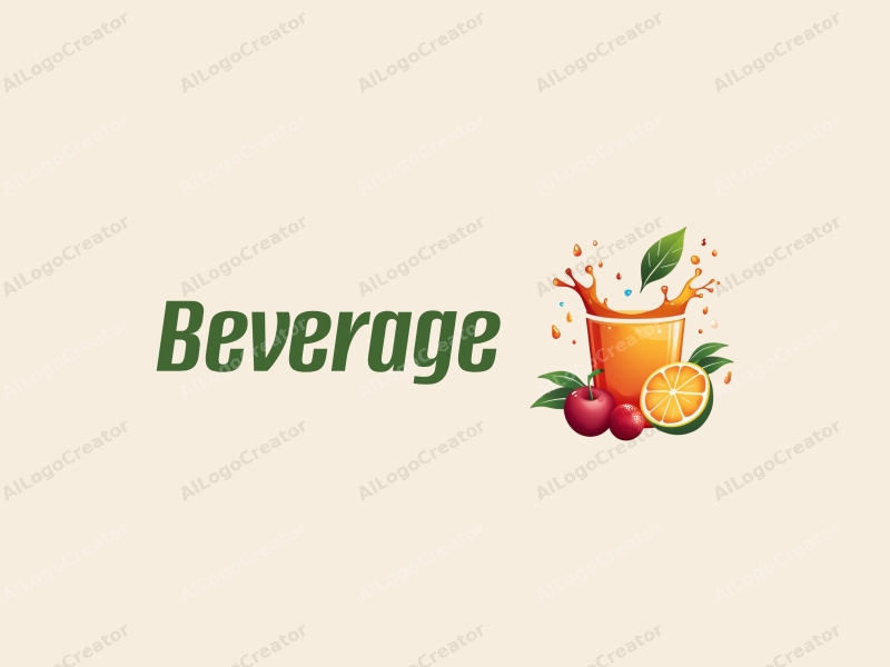 a modern design featuring vibrant juice splashes, stylized water droplets, and a clean background, emphasizing freshness and variety in beverages.