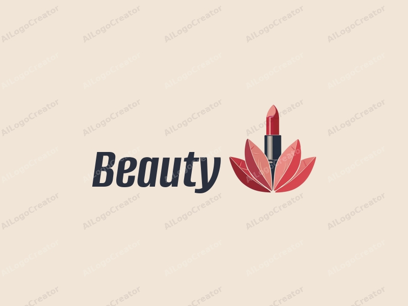 modern design features elegant petals, a stylized lipstick, and beauty elements combined with a clean background.