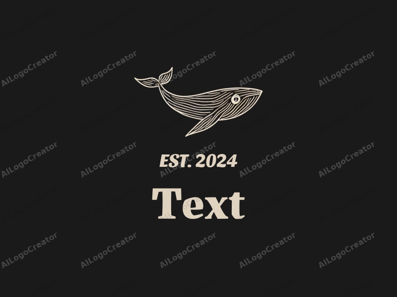 modern design features a stylized whale intertwined with elegant typography, representing education, combined with a clean black background.