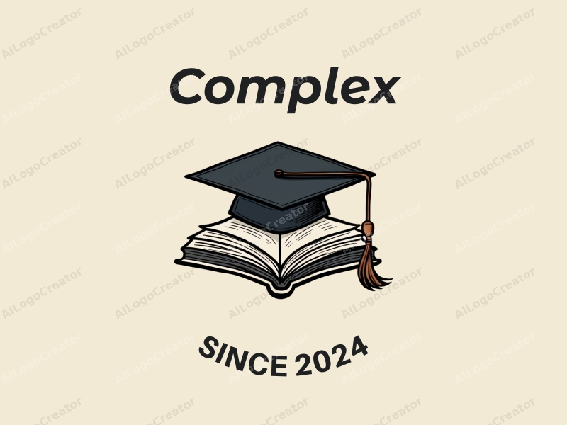 modern design features intricate book and graduation cap elements combined with a clean background.