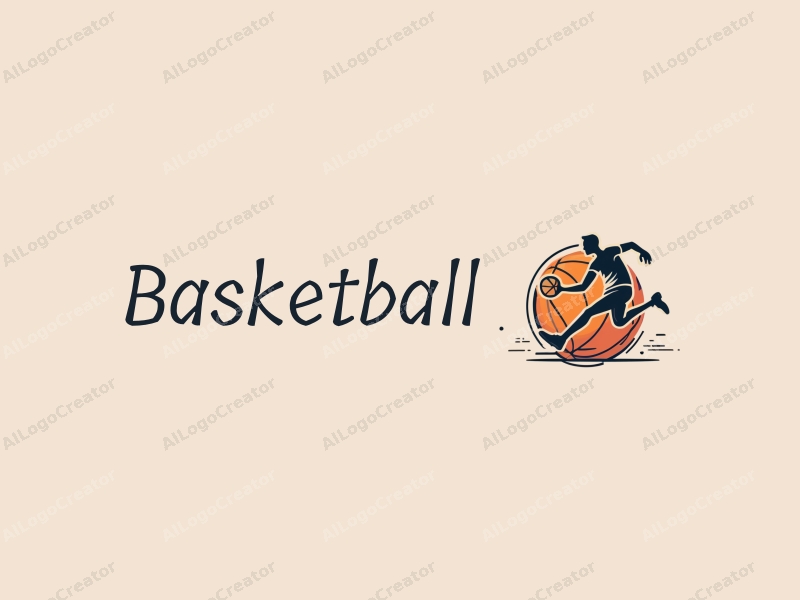 playful design features a stylized basketball, an athlete in motion, and a wristband, combined with a clean background.