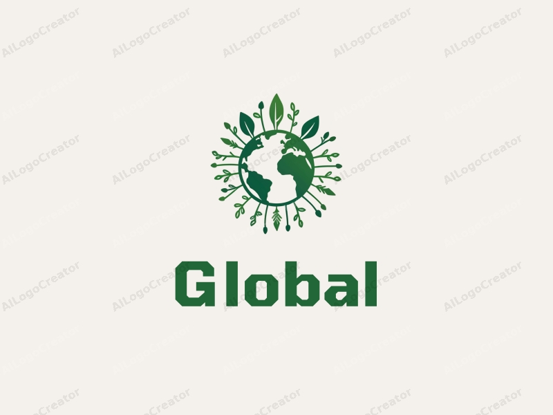 modern design features a stylized Earth, interconnected network lines, and symbols of sustainable development, combined with a clean background.