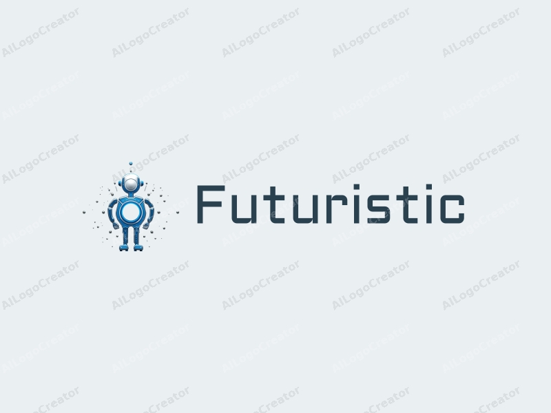 a modern design featuring a stylized robot intertwined with network patterns, utilizing silver and blue colors, combined with a clean background and a focus on innovation and future technology.