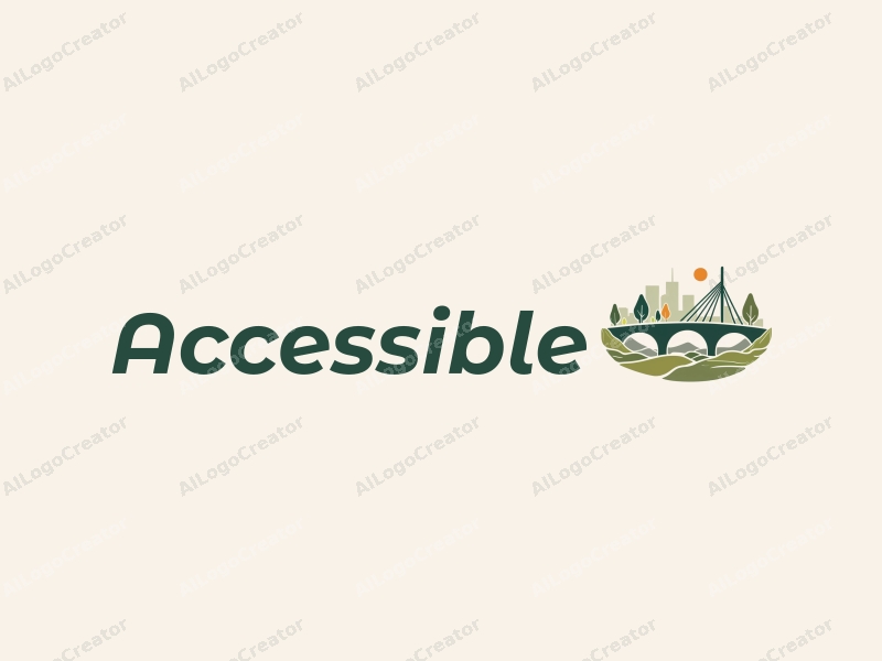 modern design features accessibility elements, stylized bridges, and green spaces combined with a clean background.