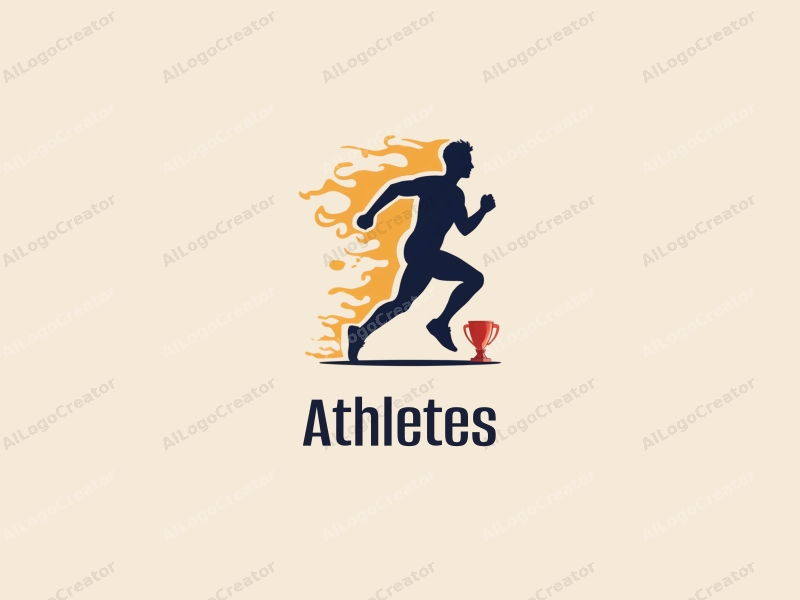 modern design features a dynamic runner silhouette, a stylized trophy, and a clean background combined with a harmonious composition.