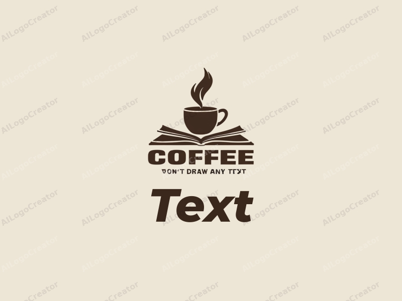 modern design features a stylized coffee cup and an open book, combined with bold typography and a clean background.