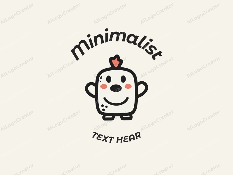 minimalist design features playful cartoon elements, simple lines, and a tag style approach combined with a clean black and white background.