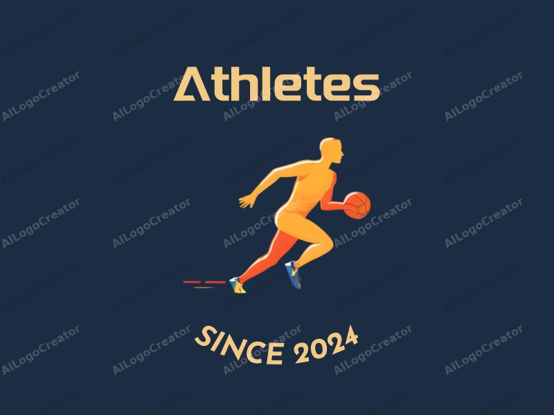 modern design features a dynamic athlete in motion, a stylized basketball, and a sleek track design approach combined with a clean background.