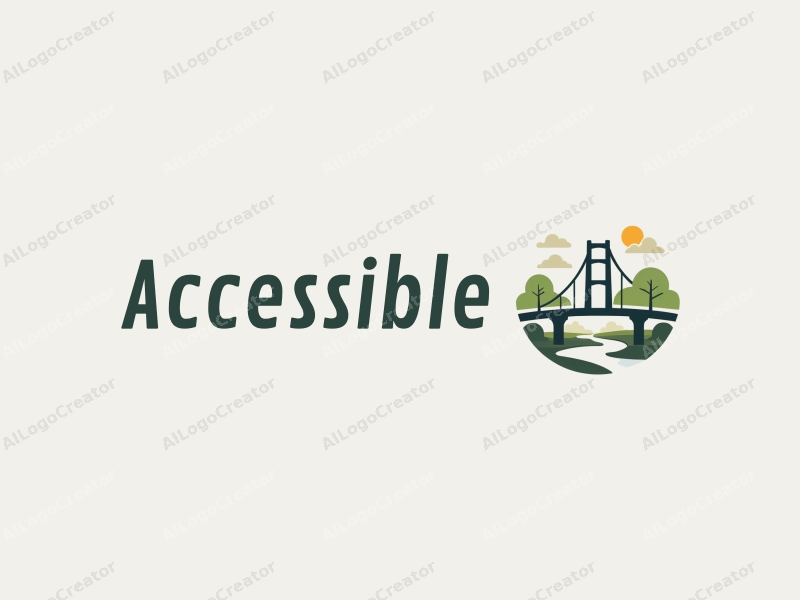 modern design features accessibility elements, stylized bridges, and green spaces combined with a clean background.