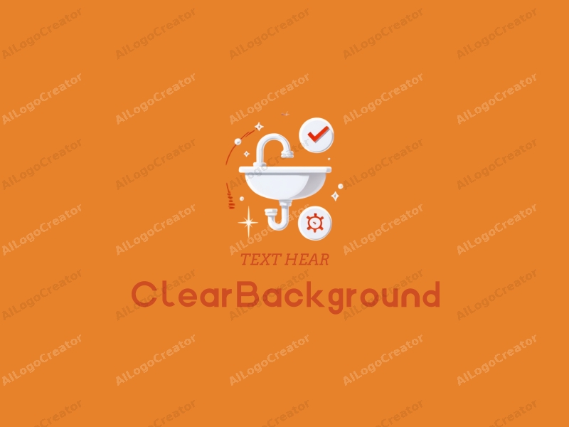 minimalist design features a clear background, a stylized representation of software tools, and a sink element, combined with bright acid orange accents for a clean and modern look.