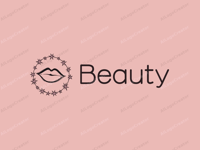 a modern design featuring beauty and makeup elements, incorporating stars and pearls, with a clean and simple composition against a pink background.