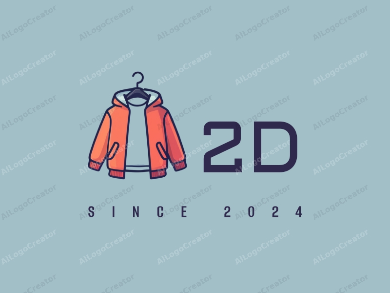 modern design features flat illustrations of clothing items and logos, combined with a clean background and a minimalist approach.