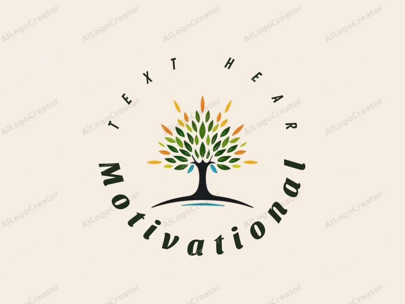 modern design features a stylized tree with rays of light emanating from it, symbolizing motivation and encouragement, combined with a clean background.