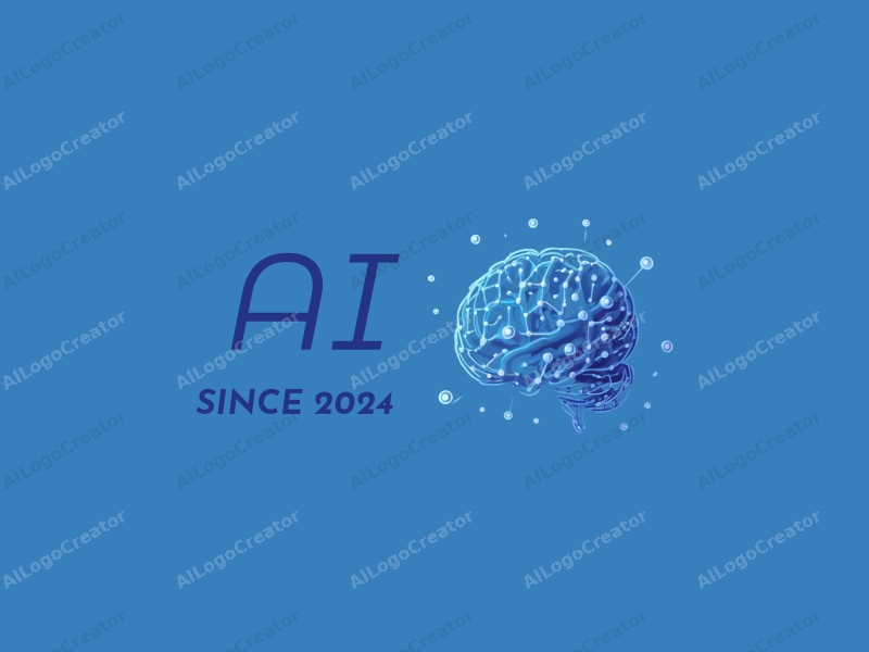 a modern design featuring abstract representations of intelligence and algorithms, interconnected data points, and network lines, combined with a clean blue background.