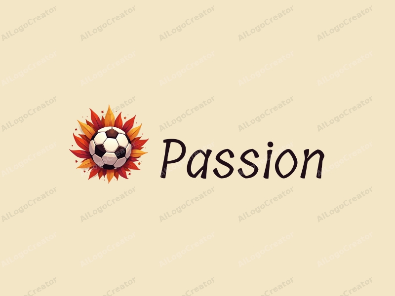 playful design features vibrant red colors, stylized football imagery, and autumn leaves, combined with a clean background that evokes a sense of passion and enthusiasm.