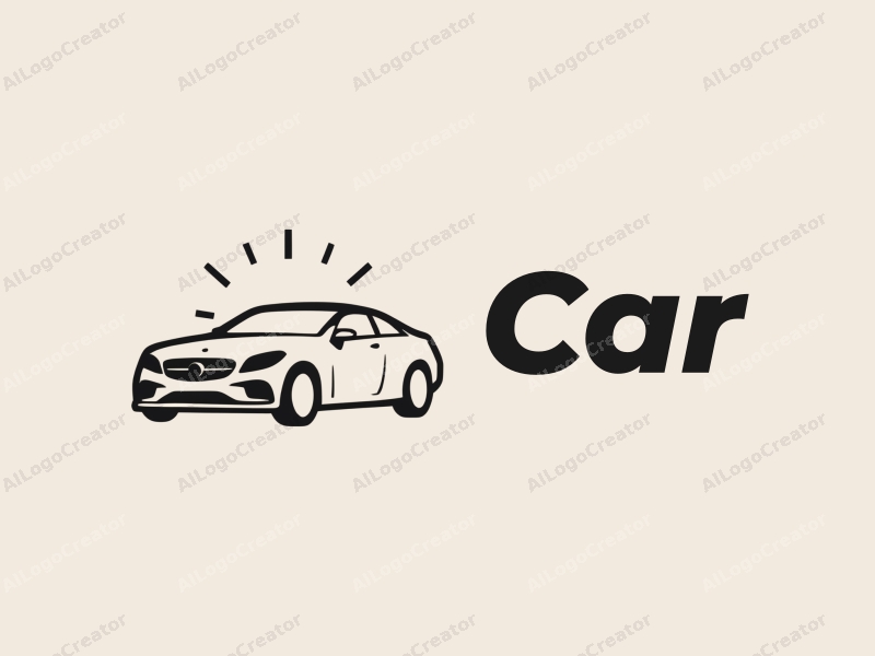 modern design features a sleek car silhouette, a stylized sedan, combined with a semicircle and cross elements, set against a clean background.