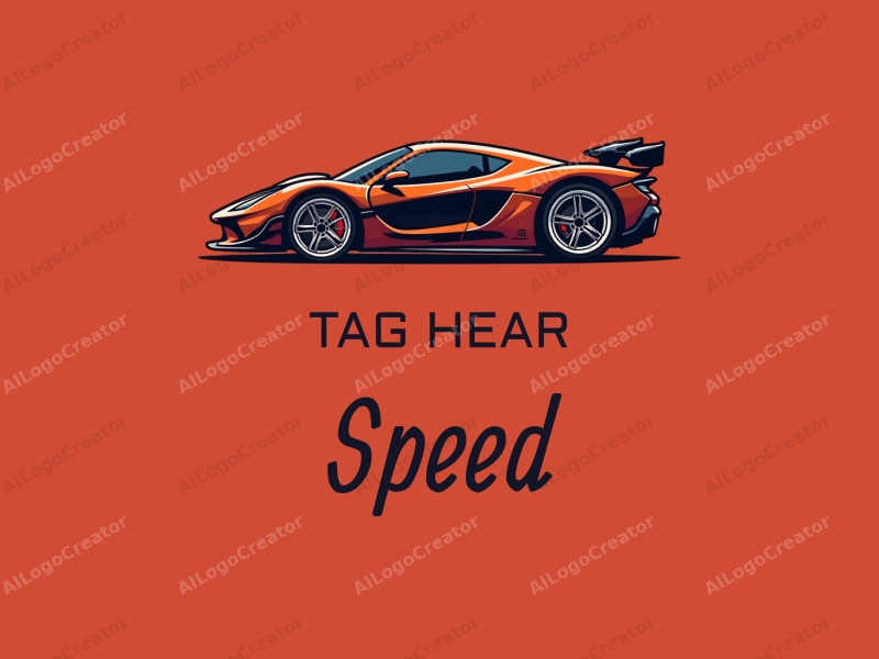 a modern design featuring dynamic lines representing speed, a stylized racing car silhouette, and an abstract engine shape, combined with a clean background.