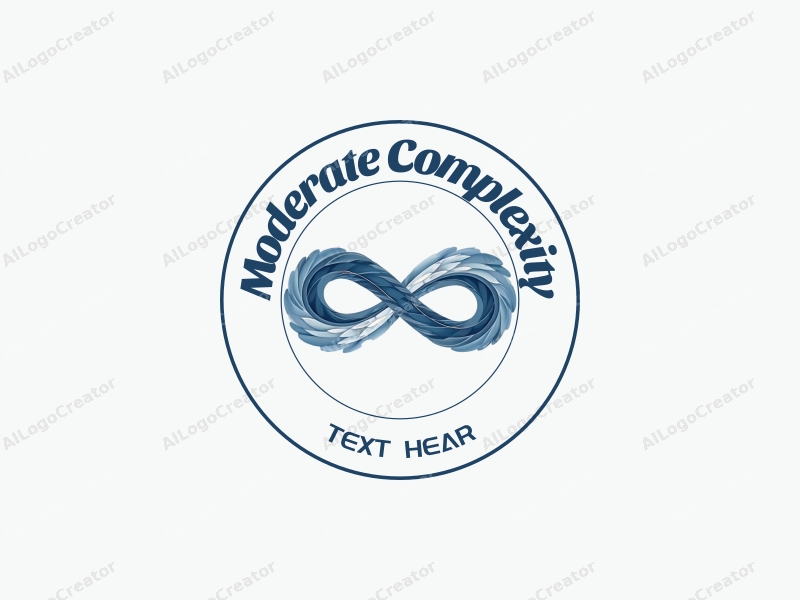 modern design features an infinity symbol intertwined with delicate petals, using a blue and silver color palette, combined with a clean background.