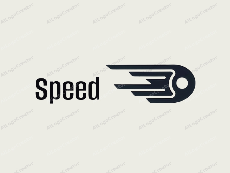 a modern design featuring dynamic lines representing speed, a stylized engine silhouette, and a flowing path, combined with a clean background.