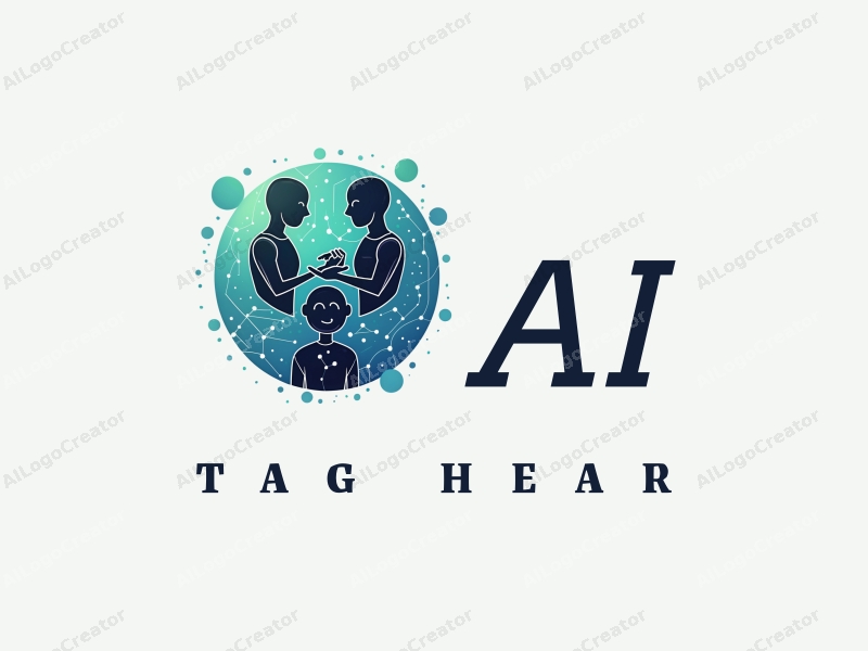 modern abstract design featuring stylized robots and neural network patterns, combined with flowing data streams, set against a clean background in blue and green tones.