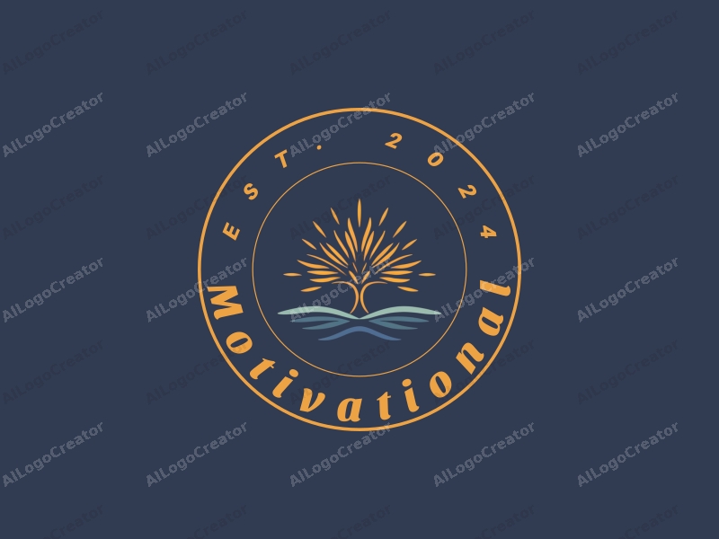 modern design features a stylized tree with rays of light emanating from it, symbolizing motivation and encouragement, combined with a clean background.