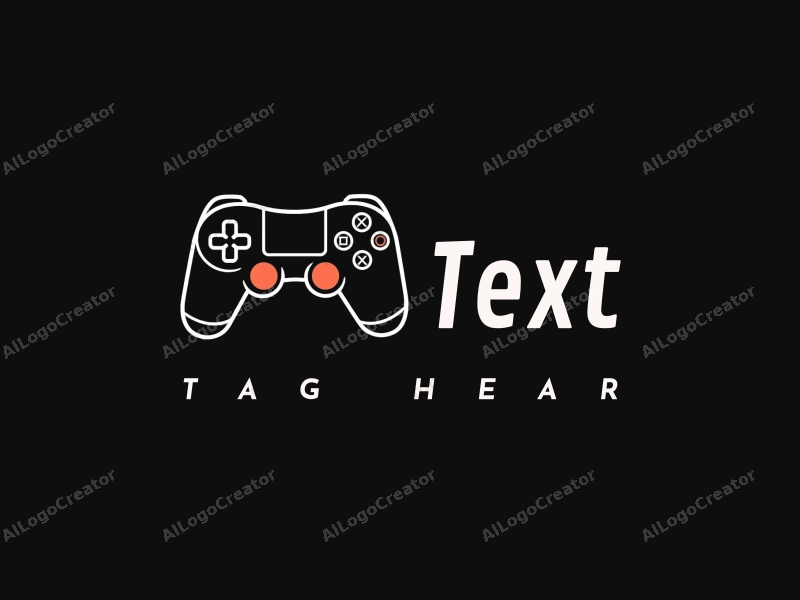 modern design features bold typography, circular shapes, and a stylized controller, combined with a clean black background.