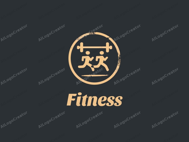 modern design features stylized dumbbells and running figures, combined with a clean background and a harmonious layout.