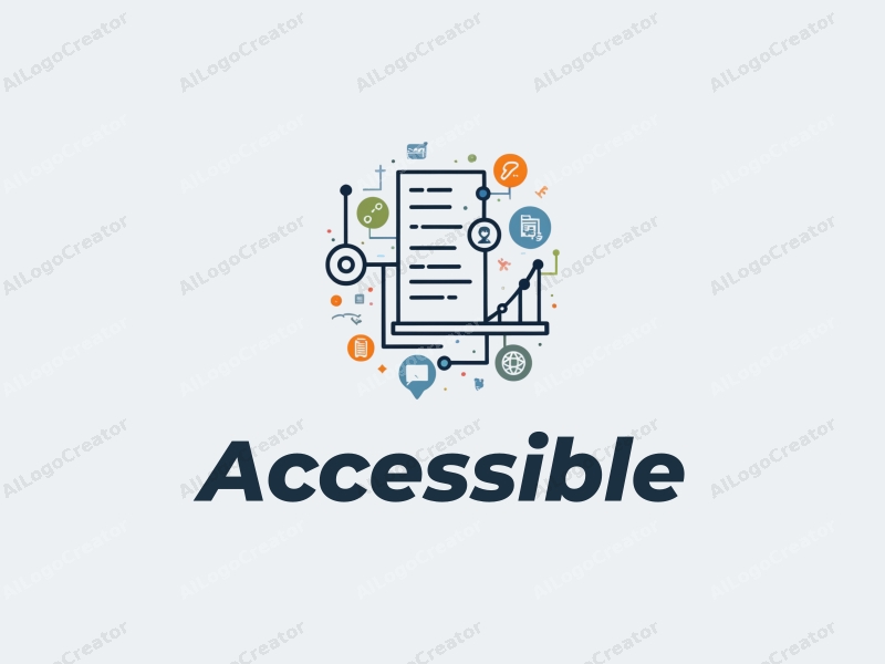 modern design features accessibility elements, inclusive design symbols, data flow lines, and a Gantt chart representation combined with a clean background.