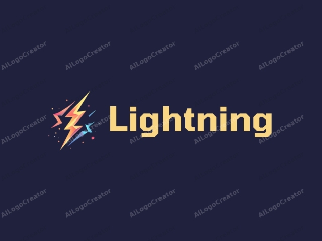 geometric design features stylized lightning bolts and electric currents, representing energy and light beams, combined with a clean background.