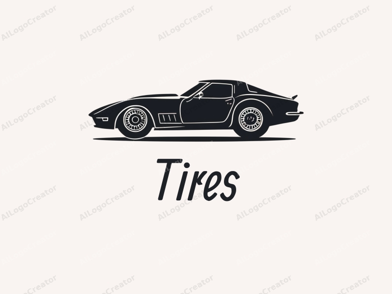 a modern design featuring a stylized car silhouette, overlapping tires and wheels, combined with a clean background.