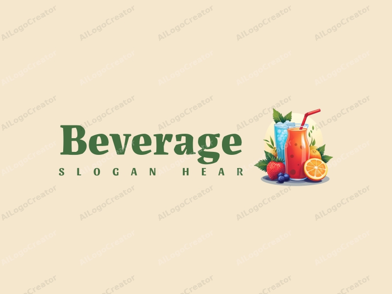 a modern design featuring vibrant juice and sparkling water elements, incorporating a playful and colorful approach combined with a clean background.