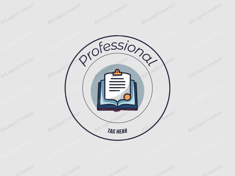 modern design features a stylized book and certificate, representing professionalism and certification, combined with a clean background in blue and gray tones.