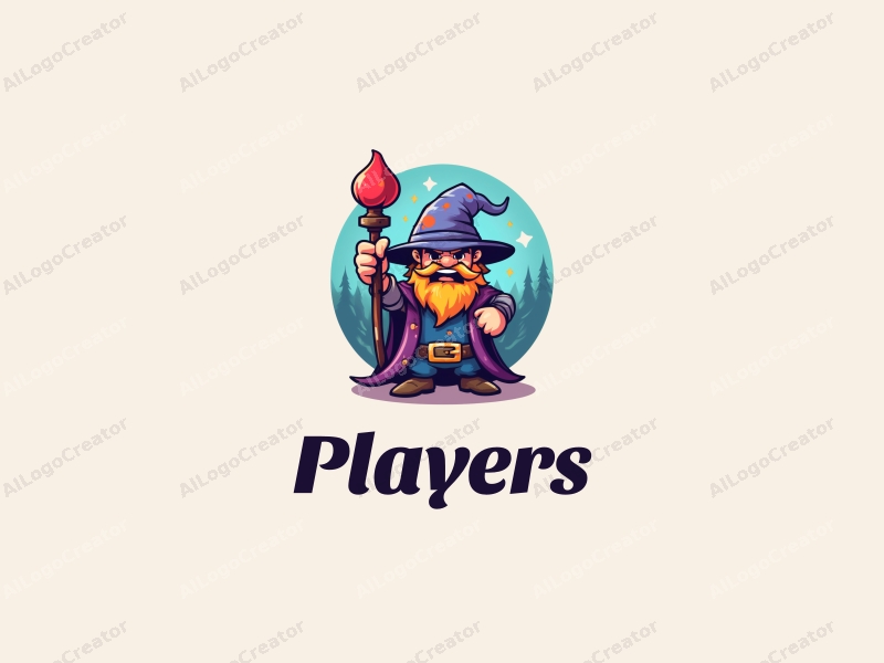 playful design features a vibrant and colorful representation of a player and game character, incorporating elements of an adventurer and a wizard, combined with a clean and simple background.