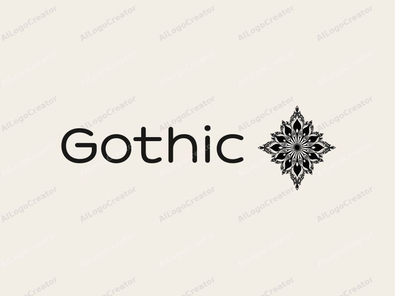 Gothic design features intricate lace patterns, pointed arches, and stylized Gothic fashion elements combined with a clean background.