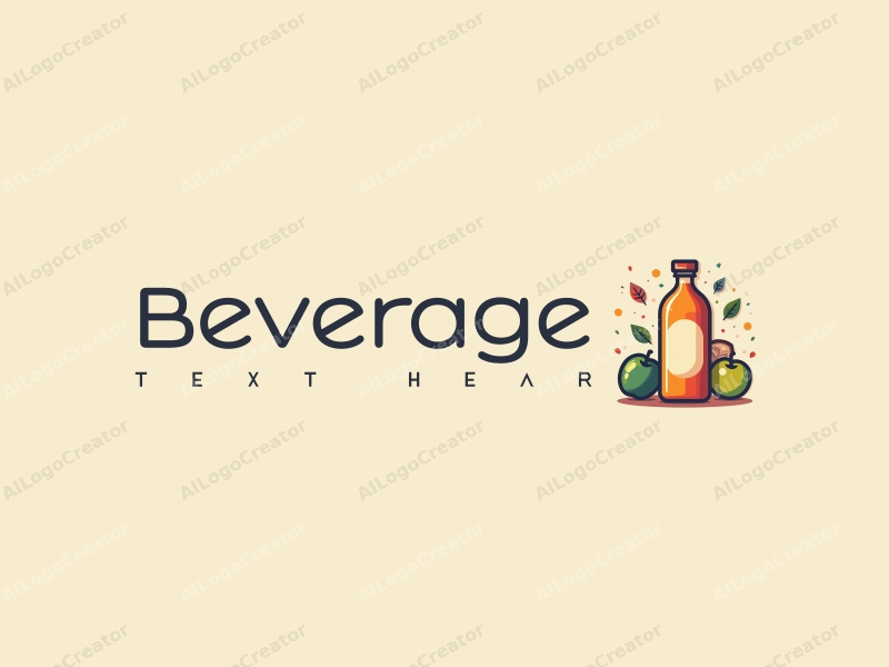 a modern design featuring a stylized juice bottle with vibrant colors, a creative label, and abstract beverage elements combined with a clean background.