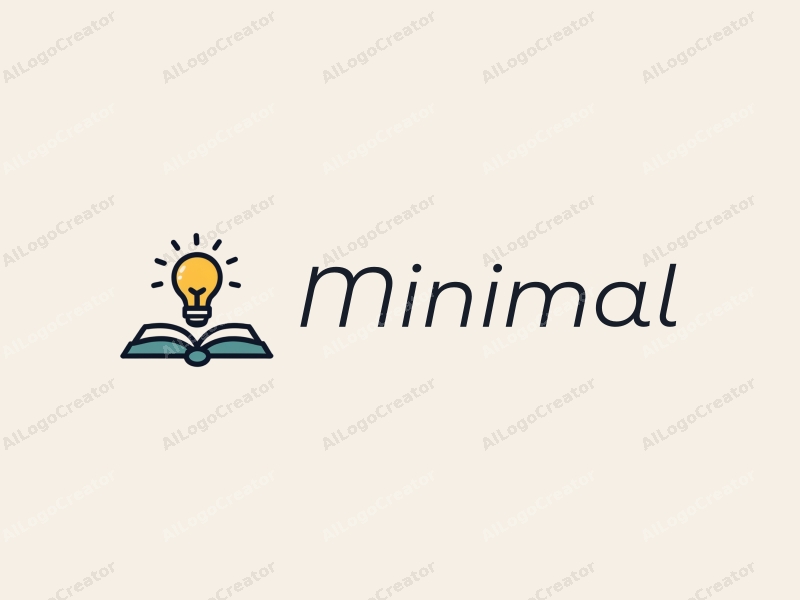 minimalist design features a stylized book and a light bulb, combined with a tag style approach, set against a clean background.