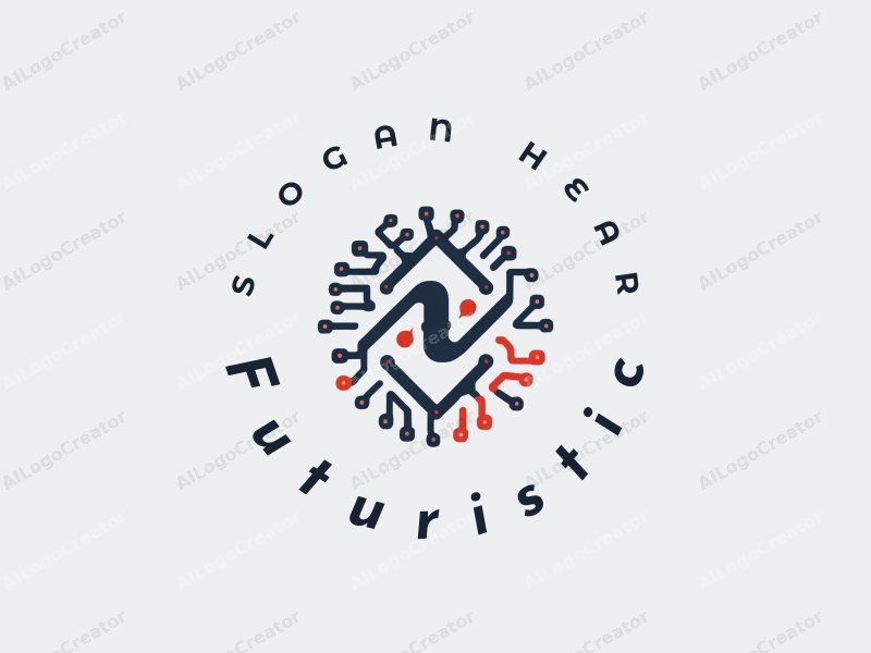 a modern minimalist design featuring abstract circuit patterns and stylized gears, combined with a clean background and a futuristic innovation theme.