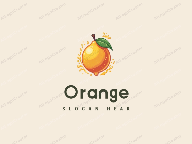 playful design features a stylized orange and lemon, with splashes of juice, combined with a clean background.