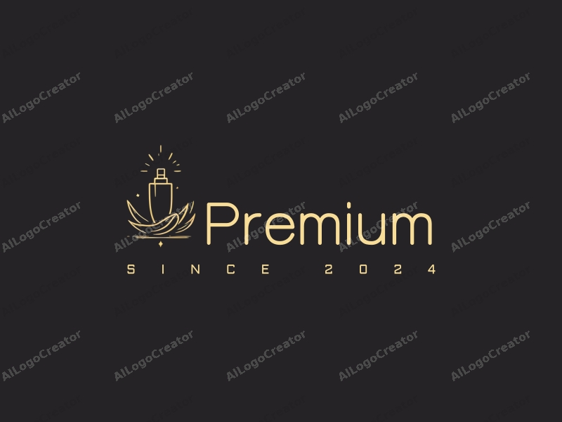 a minimalist design featuring elegant gold accents, a stylized representation of luxury food or beauty products, combined with a clean black background and a sophisticated layout.